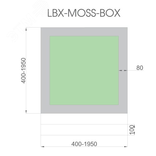Светильник светодиодный RVE-LBX-MOSS-BOX-1200-N (Квадрат с отверстием 1200х1200х100мм S80мм 116Вт Накладной 4000К Белый) - фото 3