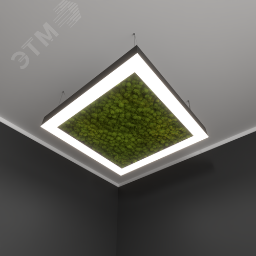 Светильник светодиодный RVE-LBX-MOSS-BOX-1600-P (Квадрат с отверстием 1600х1600х100мм S80мм 155Вт Подвесной 4000К Белый) - фото 1