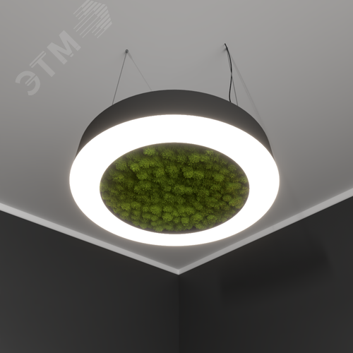 Светильник светодиодный RVE-LBX-MOSS-RING-1200-P (Кольцо 1200х1200х100мм S80мм 88Вт Подвесной 4000К Белый) - фото 1
