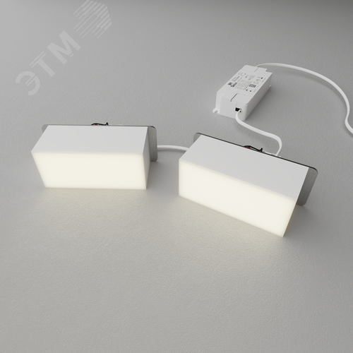 Светильник светодиодный RVE-LBX-PLAZA-5010010-2-GR (Прямоугольник Грильято 2шт 40х90х40мм 14Вт встраиваемый 4000K Белый) - фото 1