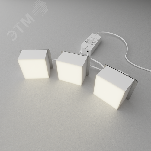 Светильник светодиодный RVE-LBX-PLAZA-7510-3-GR (Квадрат Грильято 3шт 65х65х40мм 14Вт встраиваемый 4000K Белый) - фото 1