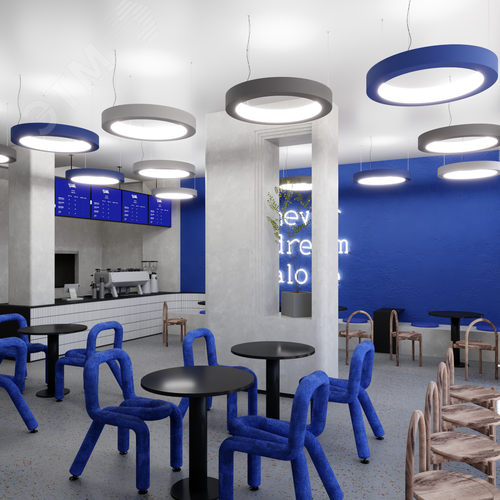 Светильник светодиодный RVE-LBX-RING-IN-1800-P (Кольцо внутрь 1800х1800х50мм S53мм 143Вт Подвесной 4000К Белый) - фото 5