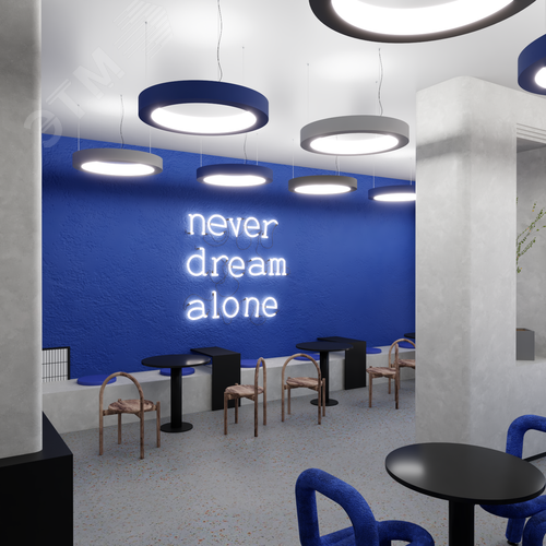 Светильник светодиодный RVE-LBX-RING-IN-1800-P (Кольцо внутрь 1800х1800х50мм S53мм 143Вт Подвесной 4000К Белый) - фото 6