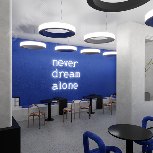 Светильник светодиодный RVE-LBX-RING-OUT-1200-P (Кольцо наружу 1200х1200х50мм S53мм 83Вт Подвесной 4000К Белый) - фото 6