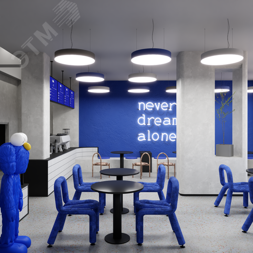 Светильник светодиодный RVE-LBX-RING-1200-P (Круг 1200х1200х120мм 127Вт Подвесной 4000К Белый) - фото 4