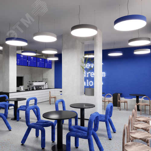 Светильник светодиодный RVE-LBX-RING-1200-P (Круг 1200х1200х120мм 127Вт Подвесной 4000К Белый) - фото 5