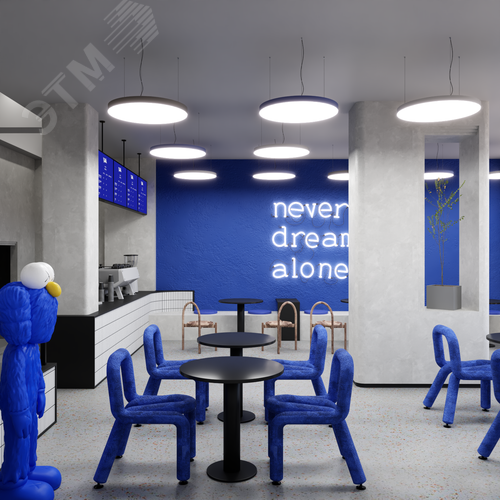 Светильник светодиодный RVE-LBX-RING-SLIM-1000-P (Круг тонкий 1000х1000х50мм 115Вт Подвесной 4000К Белый) - фото 4