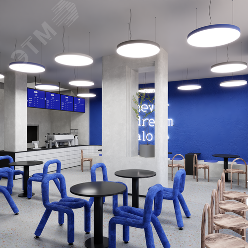 Светильник светодиодный RVE-LBX-RING-SLIM-1000-P (Круг тонкий 1000х1000х50мм 115Вт Подвесной 4000К Белый) - фото 5