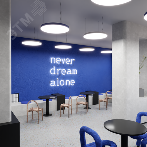 Светильник светодиодный RVE-LBX-RING-SLIM-1000-P (Круг тонкий 1000х1000х50мм 115Вт Подвесной 4000К Белый) - фото 6