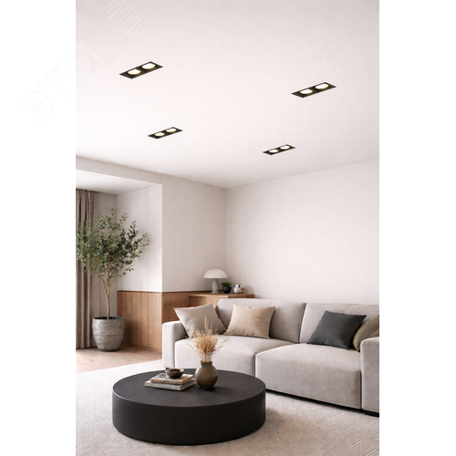 Светильник светодиодный RVE-LBX-SENSO-2X-190x365-V (Карданник 190х365х67мм 18Вт Встраиваемый 4000K белый) - фото 2