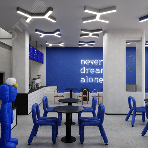 Светильник светодиодный RVE-LBX-TRINITY-2X-900-N (Трехлучевой крест 2х 900х1022х100мм 61Вт Накладной 4000К Белый) - фото 2