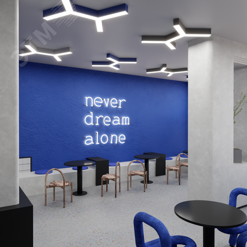 Светильник светодиодный RVE-LBX-TRINITY-2X-900-N (Трехлучевой крест 2х 900х1022х100мм 61Вт Накладной 4000К Белый) - фото 4