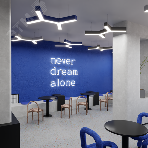 Светильник светодиодный RVE-LBX-TRINITY-2X-700-P (Трехлучевой крест 2х 700х791х100мм 46Вт Подвесной 4000К Белый) - фото 6