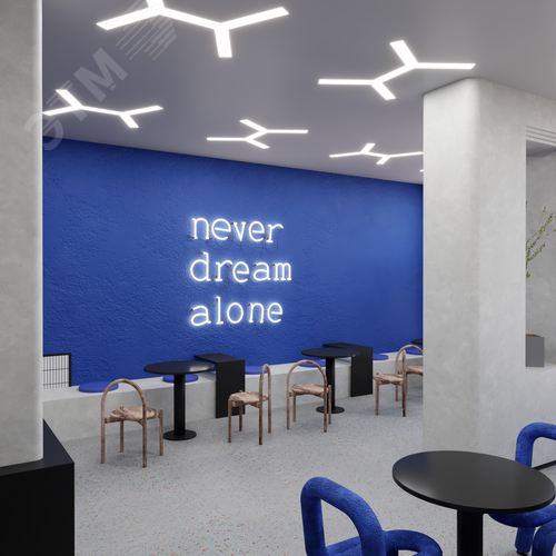 Светильник светодиодный RVE-LBX-TRINITY-2X-630-V (Трехлучевой крест 2х 630х706х100мм S80мм 40Вт встраиваемый 4000K Белый) - фото 4