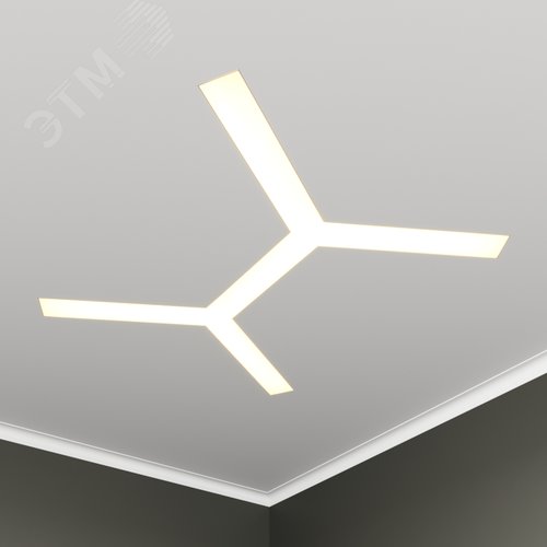 Светильник светодиодный RVE-LBX-TRINITY-2X-1546-VG (Трехлучевой крест 2х 1546х1761х110мм S80мм 106Вт встраиваемый под шпаклевку 4000K Белый) - фото 1