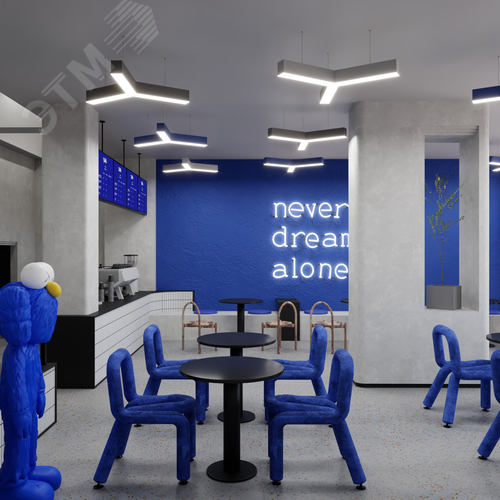 Светильник светодиодный RVE-LBX-TRINITY-1000-P (Трехлучевой крест 1000х866х100мм 40Вт Подвесной 4000К Белый) - фото 2