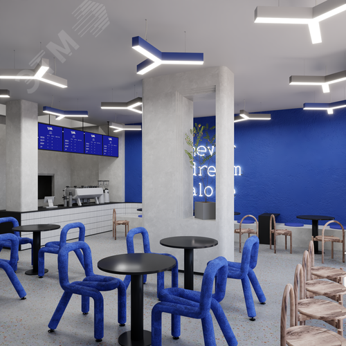 Светильник светодиодный RVE-LBX-TRINITY-1000-P (Трехлучевой крест 1000х866х100мм 40Вт Подвесной 4000К Белый) - фото 3