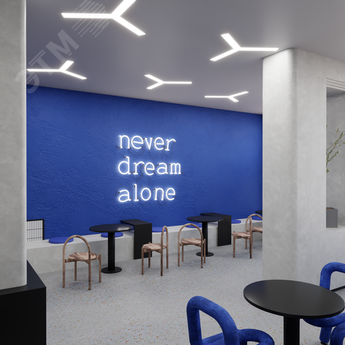 Светильник светодиодный RVE-LBX-TRINITY-2030-V (Трехлучевой крест 2030х1762х100мм S80мм 85Вт встраиваемый 4000K Белый) - фото 4