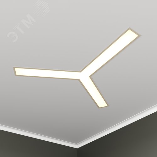 Светильник светодиодный RVE-LBX-TRINITY-2030-V (Трехлучевой крест 2030х1762х100мм S80мм 85Вт встраиваемый 4000K Белый) - фото 1