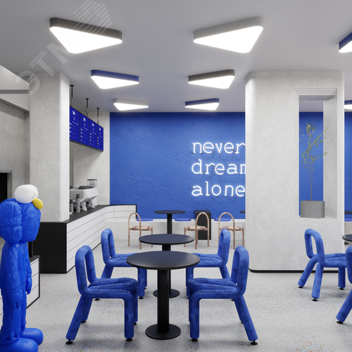 Светильник светодиодный RVE-LBX-TRIO-SOFT-1950-N (Треугольник закругленный 1950х1736х120мм 226Вт Накладной 4000К Белый) - фото 2