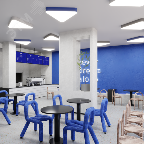 Светильник светодиодный RVE-LBX-TRIO-SOFT-1950-N (Треугольник закругленный 1950х1736х120мм 226Вт Накладной 4000К Белый) - фото 3