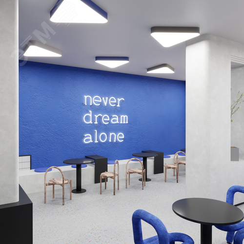 Светильник светодиодный RVE-LBX-TRIO-SOFT-1950-N (Треугольник закругленный 1950х1736х120мм 226Вт Накладной 4000К Белый) - фото 4