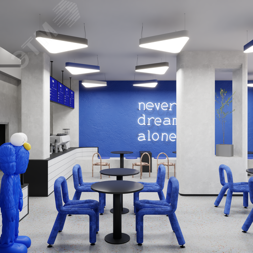 Светильник светодиодный RVE-LBX-TRIO-SOFT-600-P (Треугольник закругленный 600х534х100мм 29Вт Подвесной 4000К Белый) - фото 2