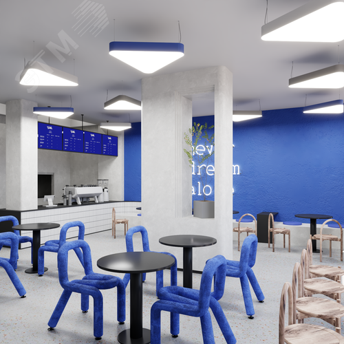 Светильник светодиодный RVE-LBX-TRIO-SOFT-600-P (Треугольник закругленный 600х534х100мм 29Вт Подвесной 4000К Белый) - фото 3