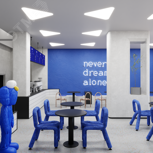 Светильник светодиодный RVE-LBX-TRIO-SOFT-1430-V (Треугольник закругленный 1430х1276х120мм 115Вт встраиваемый 4000K Белый) - фото 2