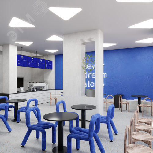 Светильник светодиодный RVE-LBX-TRIO-SOFT-1430-V (Треугольник закругленный 1430х1276х120мм 115Вт встраиваемый 4000K Белый) - фото 3