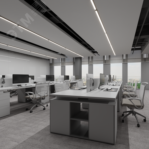 Светильник светодиодный RVE-PLS3535-1230-N (Линейный 1230x35х35мм 33Вт накладной 4000К Серый RAL9006 МУАР) - фото 3