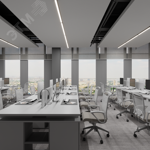 Светильник светодиодный RVE-PLS3535-1230-N (Линейный 1230x35х35мм 33Вт накладной 4000К Серый RAL9006 МУАР) - фото 4