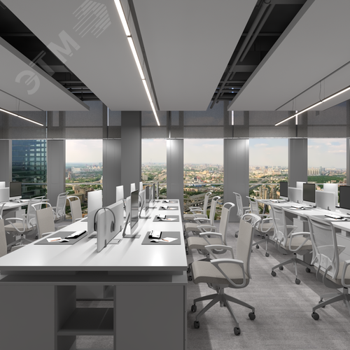 Светильник светодиодный RVE-PLS3535-980-P (Линейный 980х35х35мм 26Вт Подвесной 4000К Серый RAL9006 МУАР) - фото 4