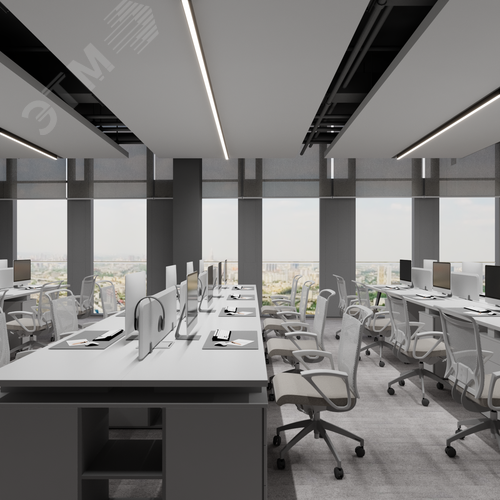 Светильник светодиодный RVE-PLS3567-1948-N (Линейный 1948x35х67мм 52Вт накладной 4000К Серый RAL9006 МУАР) - фото 4