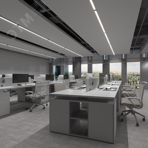 Светильник светодиодный RVE-PLS4955-1210-N (Линейный 1210х49х55мм 33Вт Накладной 4000К Черный RAL9005) - фото 3