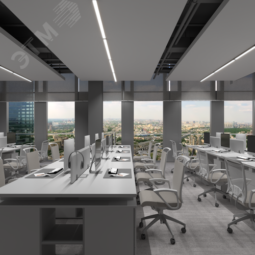 Светильник светодиодный RVE-PLS4955-1210-N (Линейный 1210х49х55мм 33Вт Накладной 4000К Черный RAL9005) - фото 4