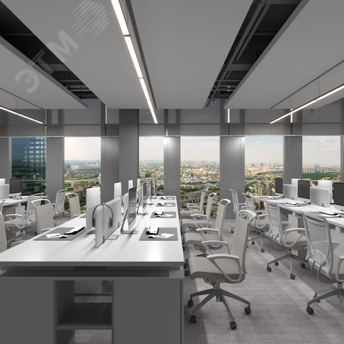 Светильник светодиодный RVE-PLS5032-1940-P (Линейный 1940х50х32мм 52Вт Подвесной 4000К Серый RAL9006 МУАР) - фото 3