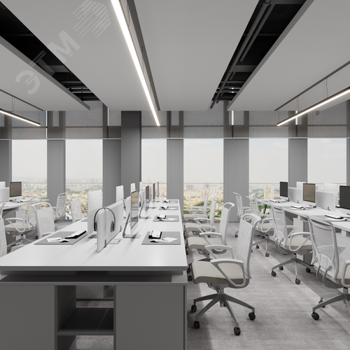 Светильник светодиодный RVE-PLS5050-1940-P (Линейный 1940х50х50мм 52Вт Подвесной 4000К Серый RAL9006 МУАР) - фото 4