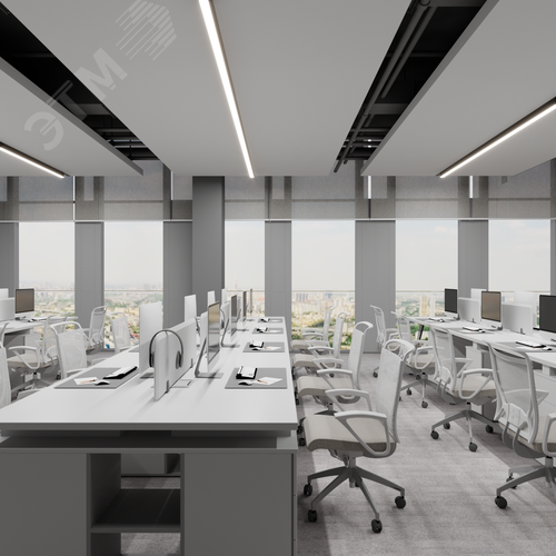 Светильник светодиодный RVE-PLS5070-500-N (Линейный 500х50х70мм 15Вт Накладной 4000К Серый RAL9006 МУАР) - фото 4