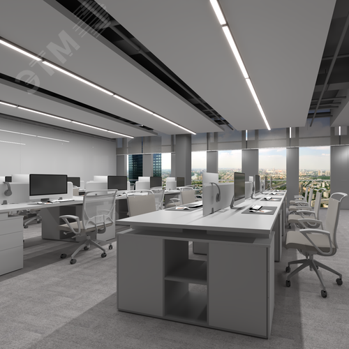 Светильник светодиодный RVE-PLS6070-1210-N (Линейный 1210х60х70мм 63Вт Накладной 4000К Серый RAL9006 МУАР) - фото 3