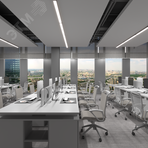 Светильник светодиодный RVE-PLS6070-1210-N (Линейный 1210х60х70мм 63Вт Накладной 4000К Серый RAL9006 МУАР) - фото 4