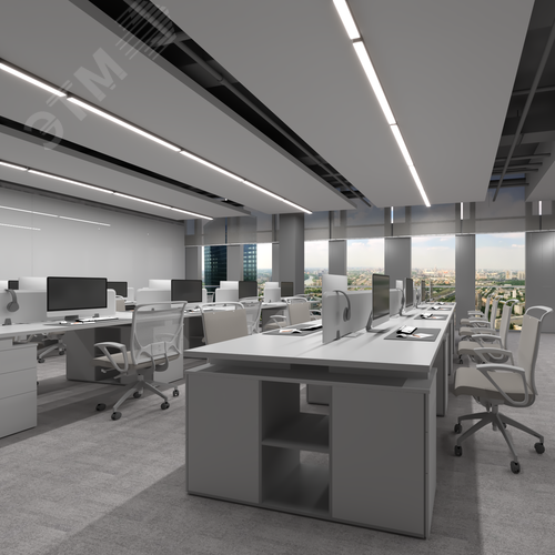 Светильник светодиодный RVE-PLS7070-500-N (Линейный 500х70х70мм 26Вт Накладной 4000К Серый RAL9006 МУАР) - фото 4