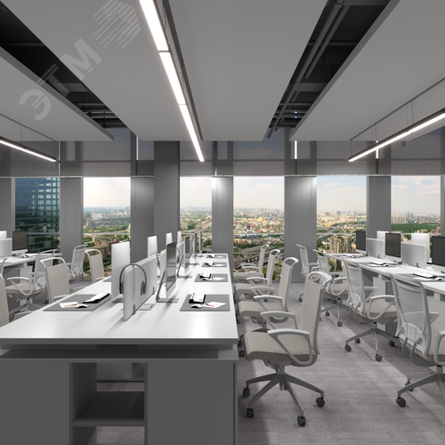 Светильник светодиодный RVE-PLS7070-500-P (Линейный 500х70х70мм 26Вт Подвесной 4000К Серый RAL9006 МУАР) - фото 4