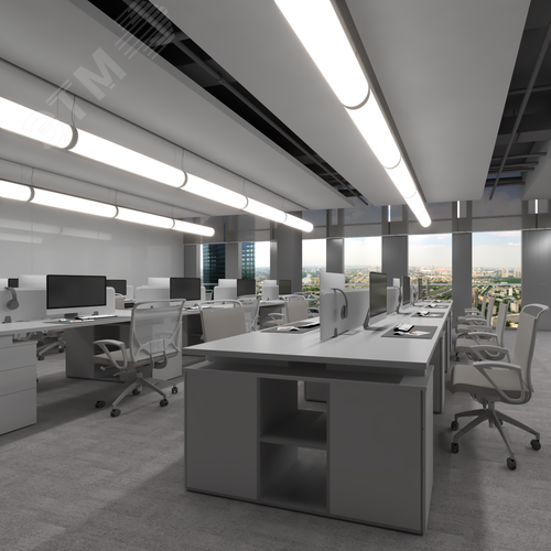 Светильник светодиодный RVE-PLSD120-1460-P (Линейный 1460хD120мм 78Вт Подвесной 4000К Серый RAL9006 МУАР) светильник - фото 3