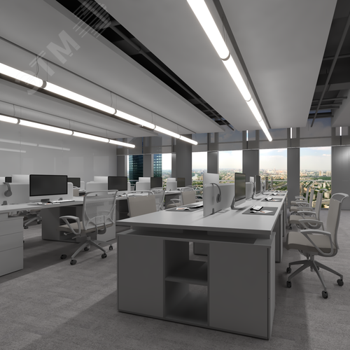 Светильник светодиодный RVE-PLSD60-500-P (Линейный 500хD60мм 15Вт Подвесной 4000К Серый RAL9006 МУАР) светильник - фото 3