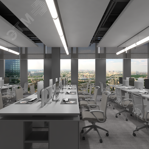 Светильник светодиодный RVE-PLSD60-500-P (Линейный 500хD60мм 15Вт Подвесной 4000К Серый RAL9006 МУАР) светильник - фото 4