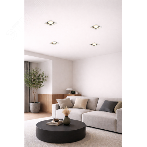 Светильник светодиодный RVE-LBX-SENSO-190x190-V (Карданник 190х190х67мм 10Вт Встраиваемый 4000K белый) - фото 2