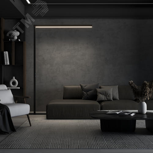 Светильник светодиодный RVE-PLS5070-STELLA-2100х1300-T-DIM (Торшер Г-обр. 2100х1300мм 50х70мм 32Вт напольный 4000K стойка 2100х800х300мм черный) - фото 2