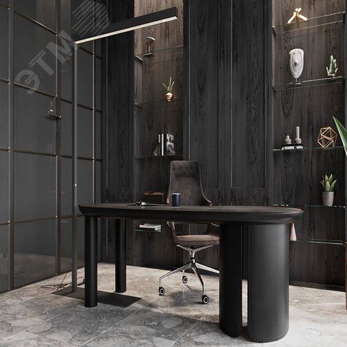 Светильник светодиодный RVE-PLS5070-STELLA-2100х1300-T-DIM (Торшер Г-обр. 2100х1300мм 50х70мм 32Вт напольный 4000K стойка 2100х800х300мм черный) - фото 3