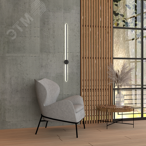 Светильник светодиодный RVE-PLS1210-LINE-BRA-1000-N (Бра 1000х12х10 6,5 Вт накладной 4000K Черный) - фото 3